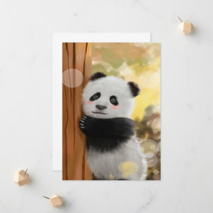 Färg Tecknad Panda Funny Cute Gift Meddelande