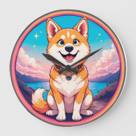 Färg tecknad-stil-design för kute-valster stor klocka