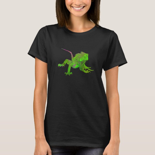 Färg teckning om iguana Premium T Shirt (Framsida)