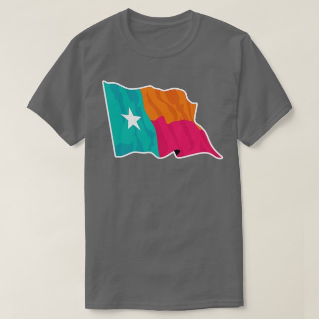 Färg Texas Lone Flagga T Shirt (Design framsida)