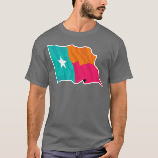 Färg Texas Lone Flagga T Shirt