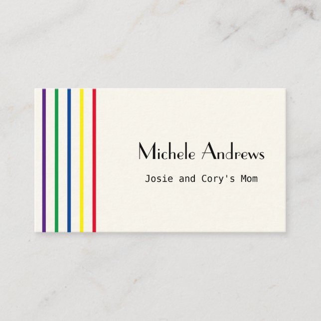 Färg-text för uppspelningsdatum för Mamma-kort Visitkort (Framsida)