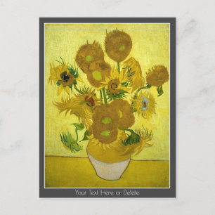 Färg/Text Vincent van Gogh Sunblommor 1889 Vykort
