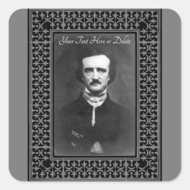 Färg/textrediggar Allen Poe Vintage Gräns Fyrkantigt Klistermärke