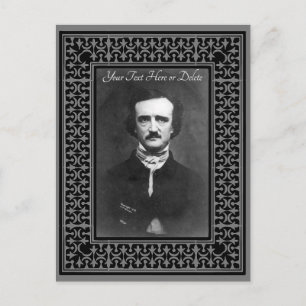 Färg/textrediggar Allen Poe Vintage Gräns Vykort