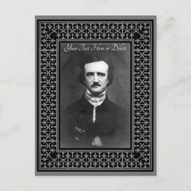 Färg/textrediggar Allen Poe Vintage Gräns Vykort (Framsida)