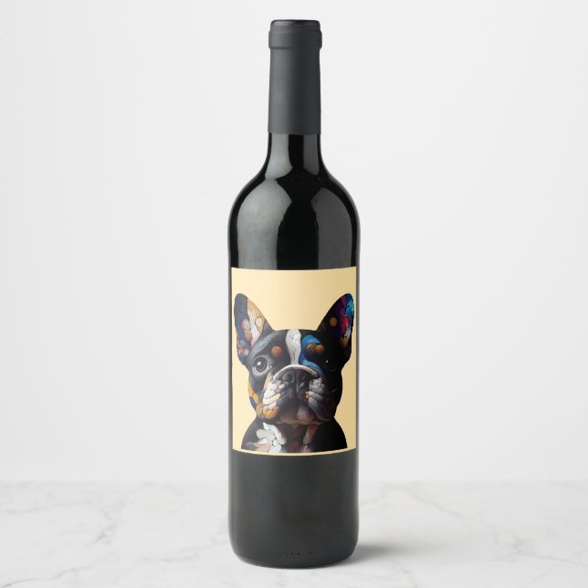 Färg Theory Frenchie Vinflaska Etikett (Framsida)