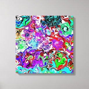 Färg Therapy Fluid Art Swirls Canvastryck