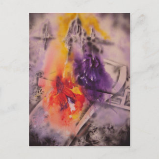 Färg Thoughts - Abstrakt efter Gene Foltuz Mini Pr Vykort