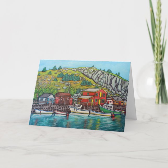 Färg till Quidi Vidi, Newfoundland Greeting Card Kort (Framsida)