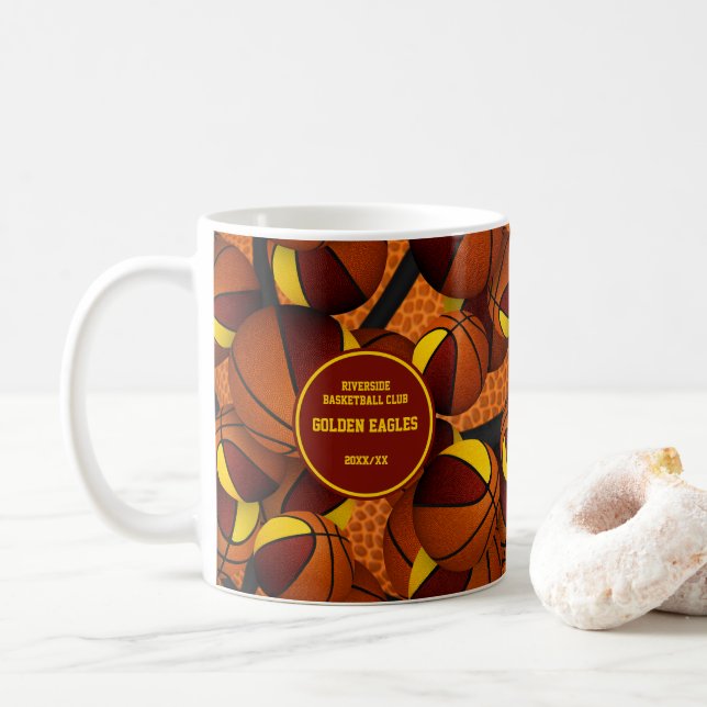 Färg tränare namn i  guld kaffemugg (Med munk)