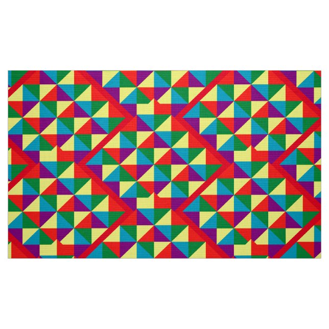 Färg trianglar mönster tyg (Fat Quarter)