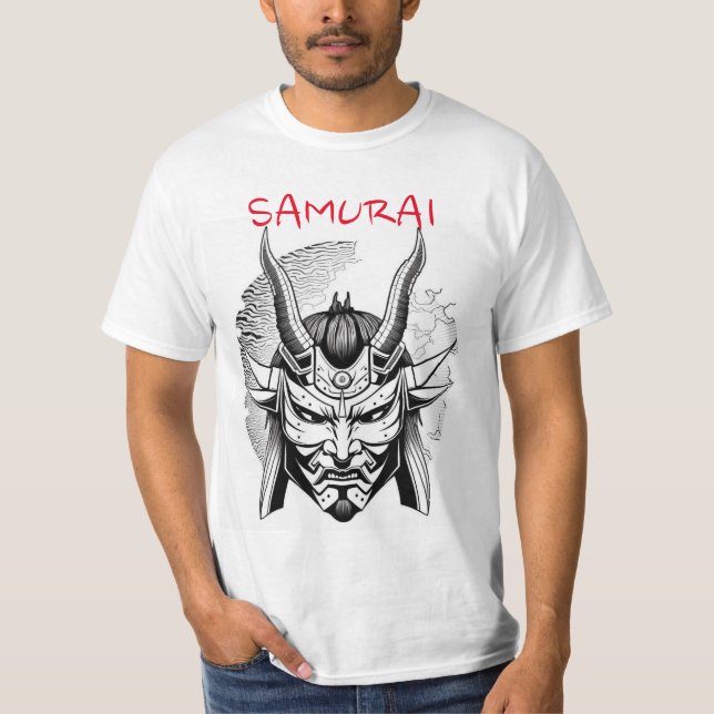 Färg T's Samurai Mask Crafts T Shirt (Framsida)