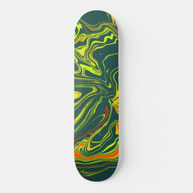 färg turquesa oscuro con amarillo mini skateboard bräda 18,5 cm (Framsida)