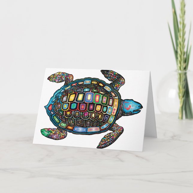 Färg Turtle Kort (Framsida)