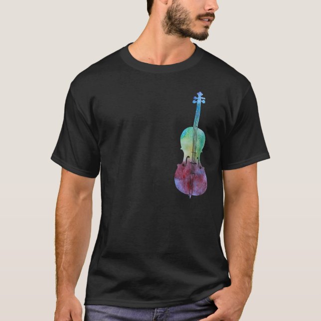Färg tvättad violoncell t shirt (Framsida)