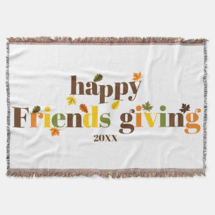 Färg typografi Lycklig Friendsgiving faller Filt