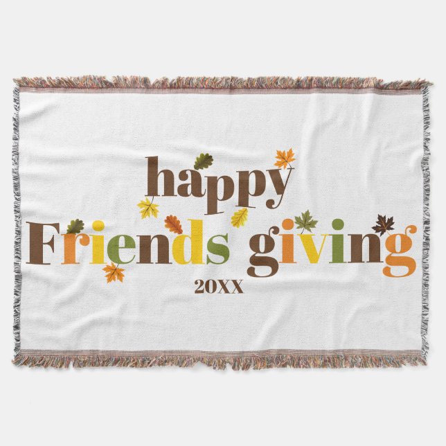 Färg typografi Lycklig Friendsgiving faller Filt (Framsidan)