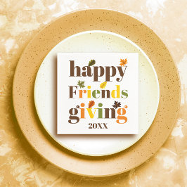Färg typografi Lycklig Friendsgiving faller Pappersservett