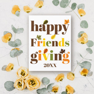 Färg typografi Lycklig Friendsgiving faller Vykort