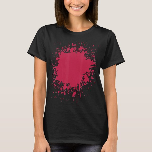 Färg under 2023 Viva Magenta Färg Splatter T Shirt (Framsida)