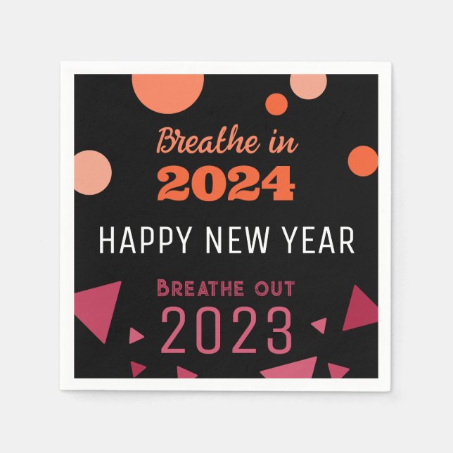 Färg under året andas in 2024 2023 Nya året Pappersservett (Framsidan)