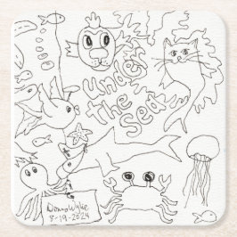 Färg - under havet underlägg papper kvadrat