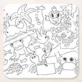 Färg - under havet underlägg papper kvadrat