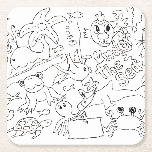Färg - under havet underlägg papper kvadrat (Framsidan)