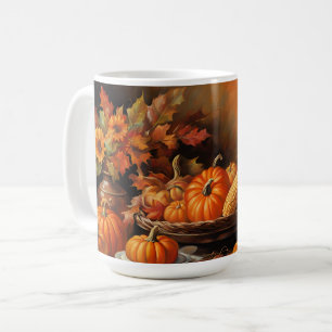 Färg under hösten kaffemugg