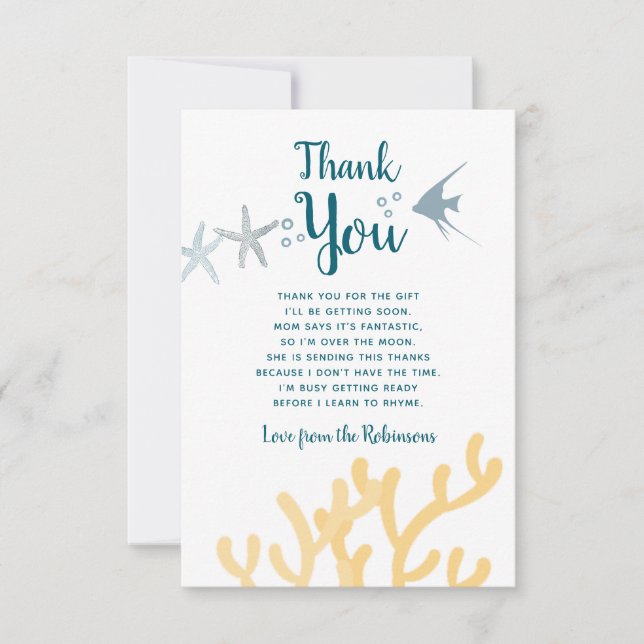 Färg under Sea Baby Shower Tack (Framsida)