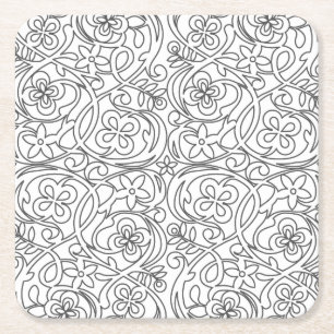 färg underlägg blommor och vinodlingar papper kvadrat