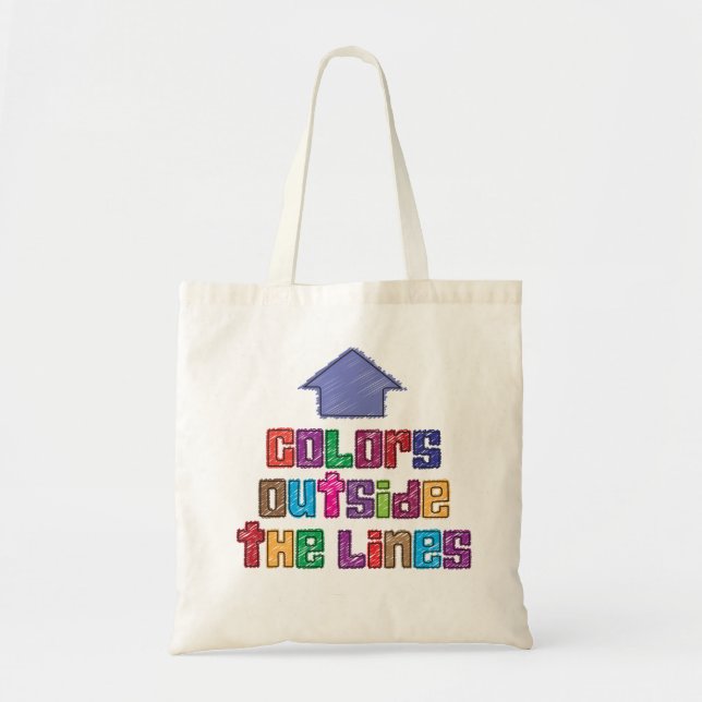 Färg utanför Linjer Artsy Tote Bag Tygkasse (Framsidan)