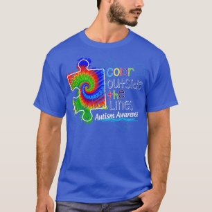 Färg utanför Linjer Autism Awareness Hippie T Shirt
