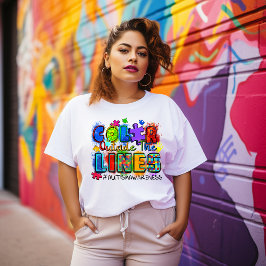 Färg Utanför Linjer Autism T-shirt