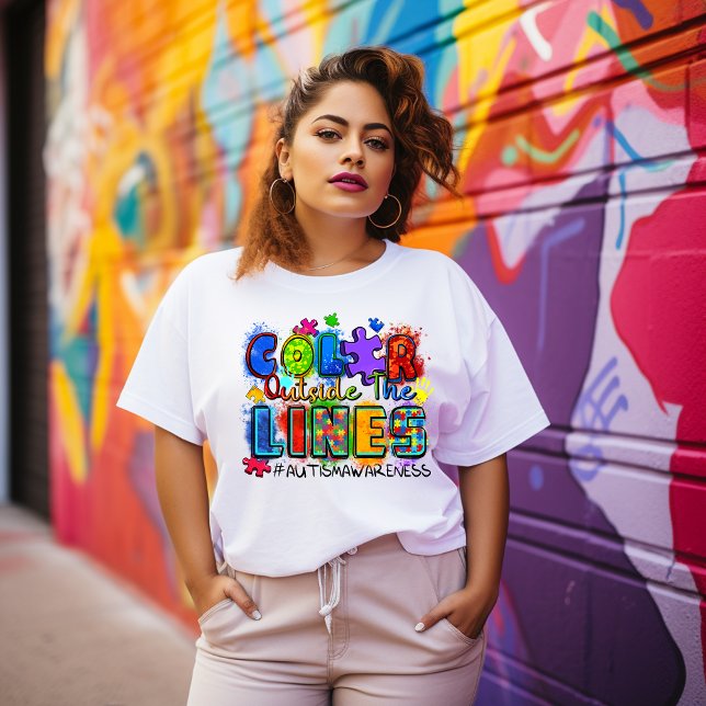 Färg Utanför Linjer Autism T-shirt (Skapare uppladdad)