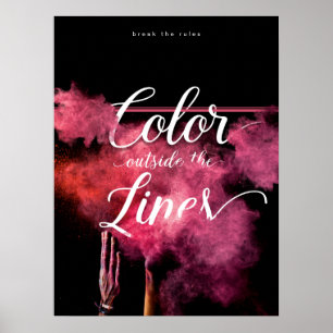 Färg utanför Linjer Holi Powder Design Poster