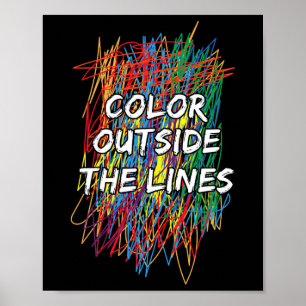 Färg utanför Linjer-ungdomarnas medvetande om ungd Poster