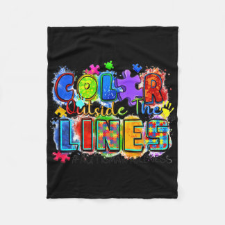 Färg utanför Linjer Världsdagen för ökad medvetenh Fleecefilt