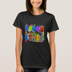 Färg utanför Linjer Världsdagen för ökad medvetenh T Shirt