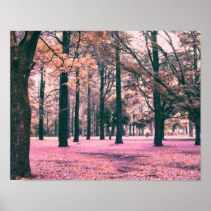 Färg utförde träd i Yoyogi Park i Tokyo. Poster