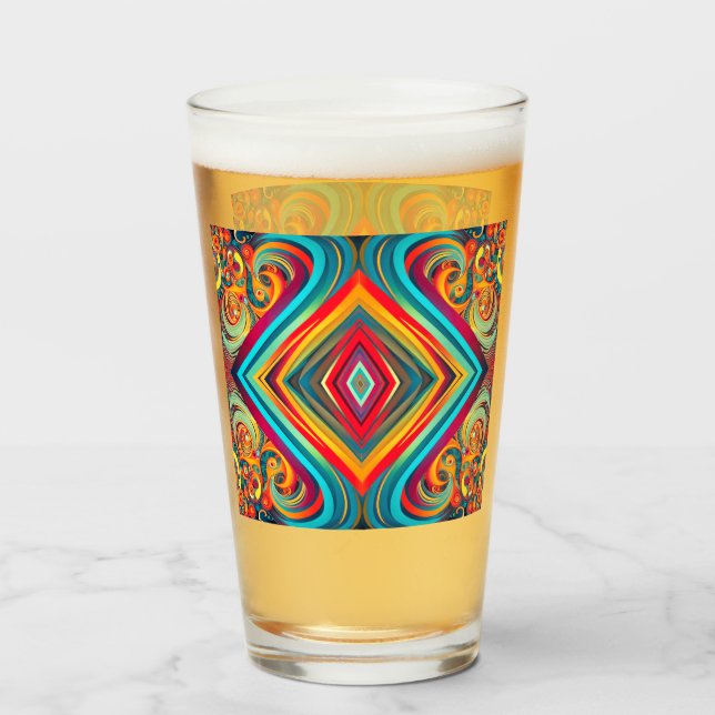 Färg Våg Fusion – Modern Abstrakt Virvel Konst Glaskopp (Baksida fylld)