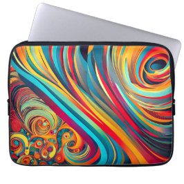 Färg Våg Fusion – Modern Abstrakt Virvel Konst Laptop Fodral