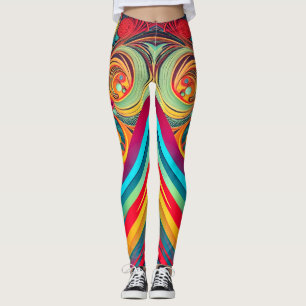 Färg Våg Fusion – Modern Abstrakt Virvel Konst Leggings