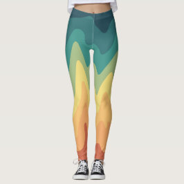 Färg Våg Horisont Leggings