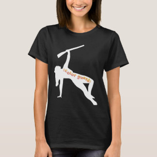 Färg vaktsilhuett med gevär t shirt