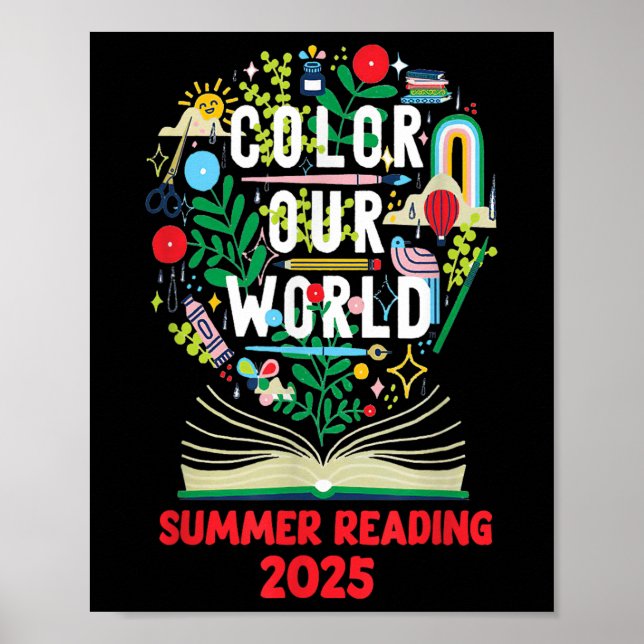 Färg vår världsomspännande sommarläsningskonst och poster (Framsidan)