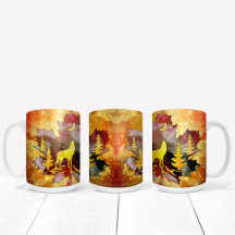 Färg Varg Silhouette med Himmel-design nattetid