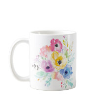 Färg vattenfärg Flower Mugg