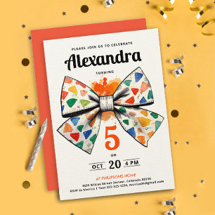 Färg vattenfärg i Party vid Orange i Cute Modern Inbjudningar